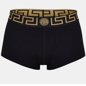 Versace Black Low Rise Greca Waistband Logo Trunks Large 1 Pc